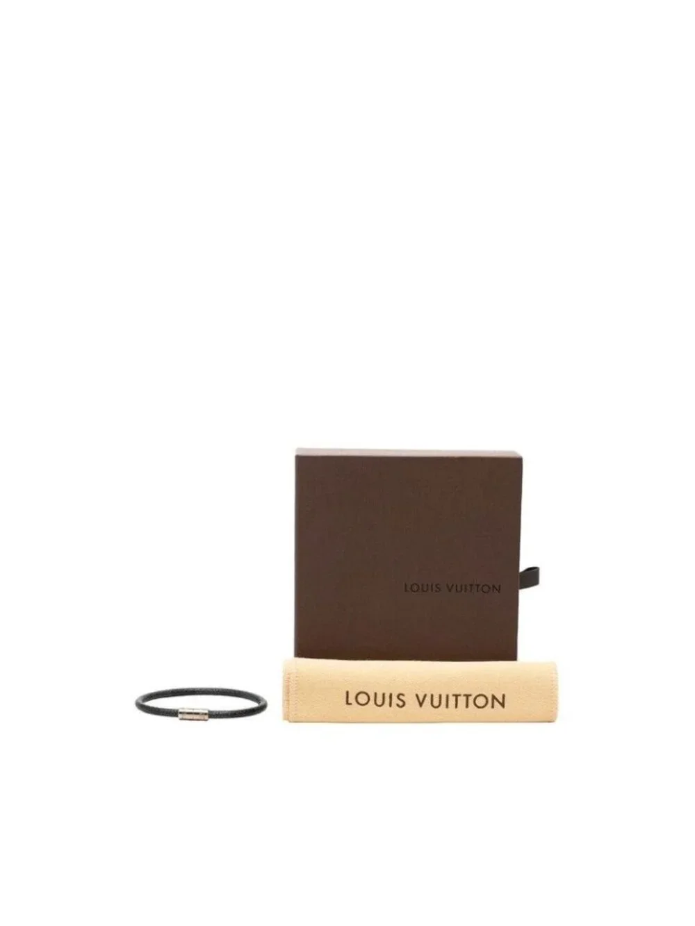 Louis Vuitton Damier Graphite Bracelet Keep It Black Silver Metal